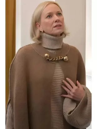 Naomi Watts Too Much S01 Brown Chain Link Cape