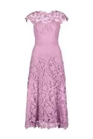 Floral Guipure Lace Midi Dress