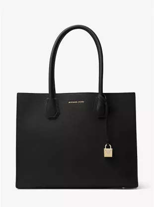 Black Leather Tote Bag