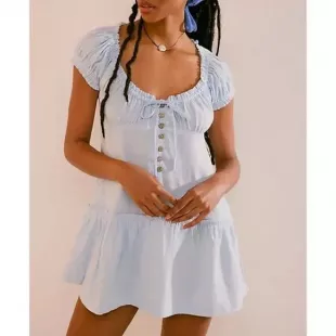 Perri Linen Drop Waist Mini Dress