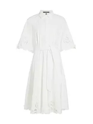 Monty Cotton Poplin Tie-Waist Midi-Shirtdress