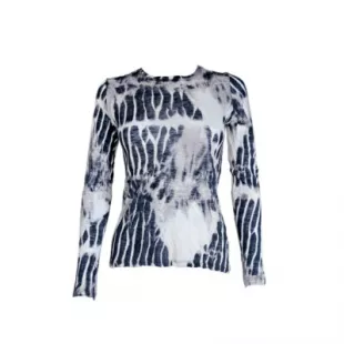 White Black Tie Dye Long Sleeve Top
