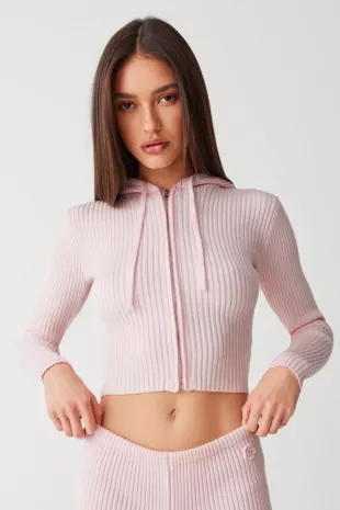 Aimee Ribbed Cloud Knit Hoodie
