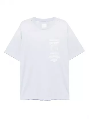 Light Blue Logo Print T-Shirt