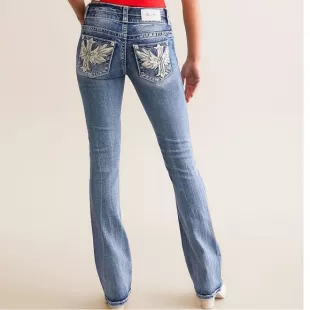 Jeans Low Rise Tailored Boot Cut Jeans