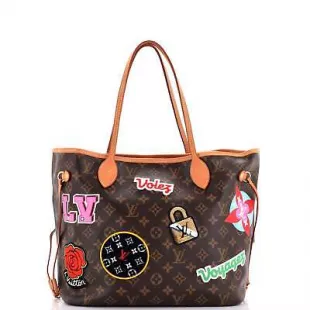 Neverfull NM Tote Limited Edition Patches Monogram Canvas