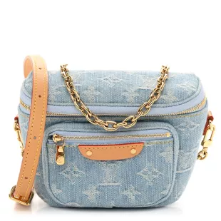 Monogram Denim Mini Bumbag Sky Blue
