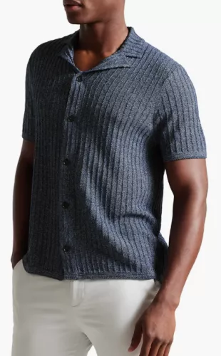 Proof Rib Short Sleeve Button-Up Knit Shirt