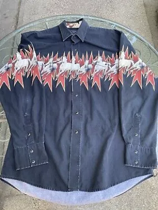 Brown Horses Button Up Shirt