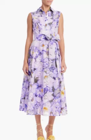 Floral Print Belted Lace Shirtdress