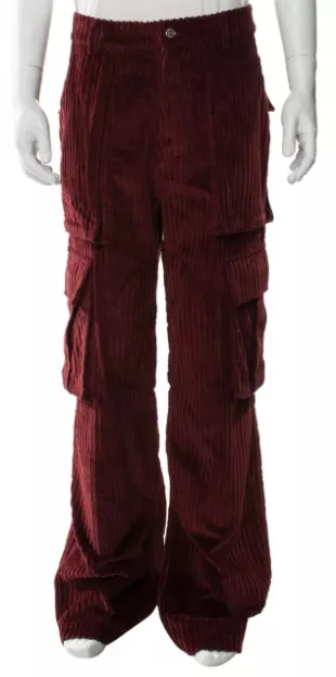 Burgundy Corduroy Cargo Pants