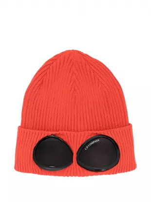 Orange Goggle Ribbed Knit Beanie
