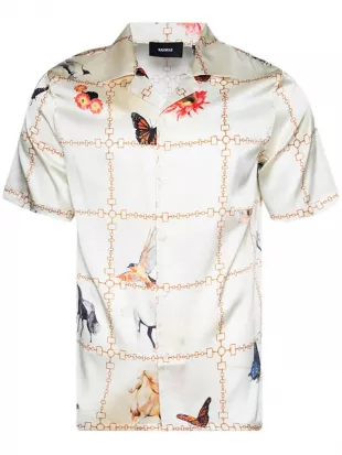 White Check Wildlife Printed Shirt