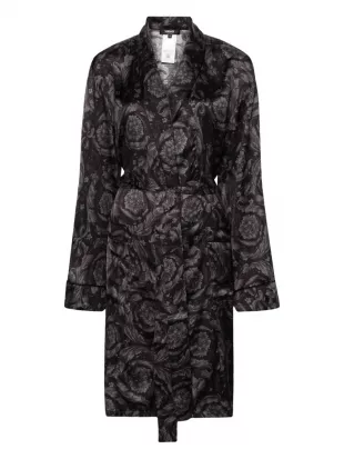 Barocco-Print Belted Robe
