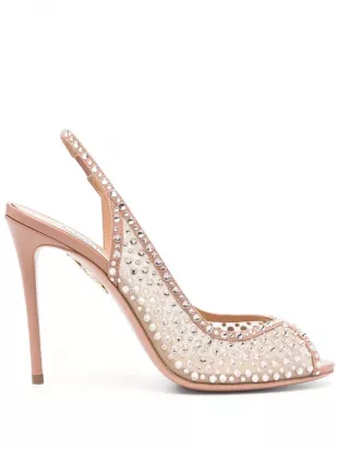 105mm Crystal Lover Sandals in Pink