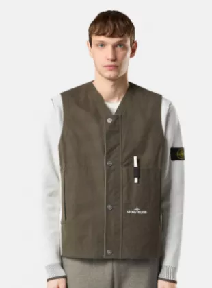 G100005 Tela Resinata Vest in Military Green