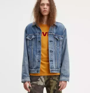 Vintage Print Trucker Jacket