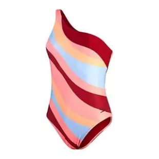 Printed Asymetric Swimsuit Swimming