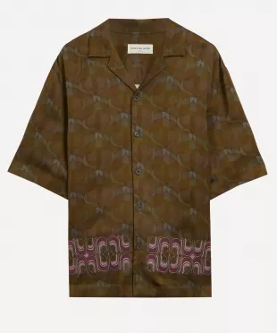 Midweight Printed Viscose Satin Shirt
