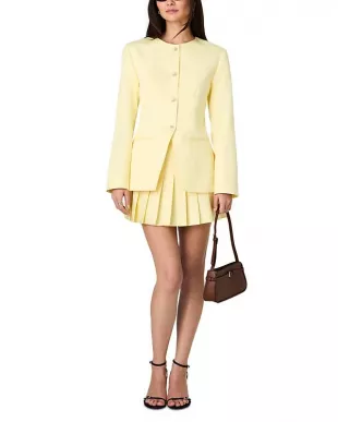 Sabine Twill Slim Fit Jacket in Cornsilk Yellow