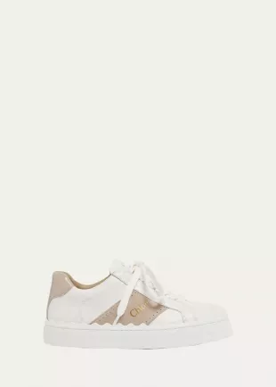 Lauren Mixed Leather Low-Top Sneakers