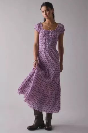 Sienna Cotton Smocked Milkmaid Maxi Dress