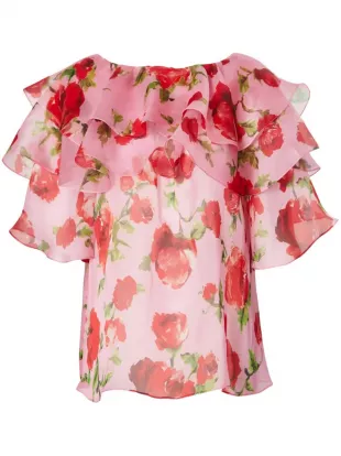 Floral Print Silk Blouse