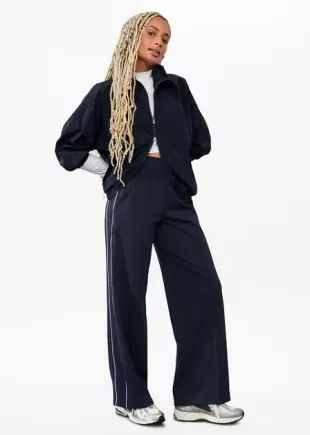 Venice High Rise Track Stripe Wide Leg Pant