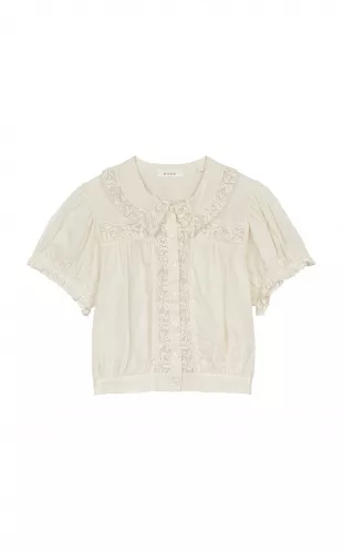 Skylark Embroidered Organic Cotton Top