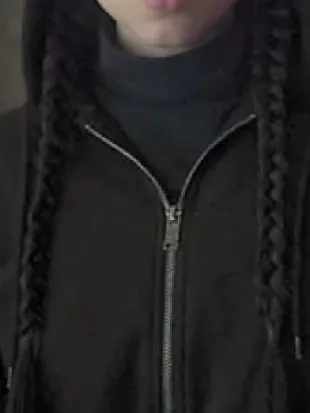 Wednesday S02 Jenna Ortega Black Cropped Hoodie