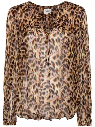 Daytonea Abstract Print Crepe Blouse