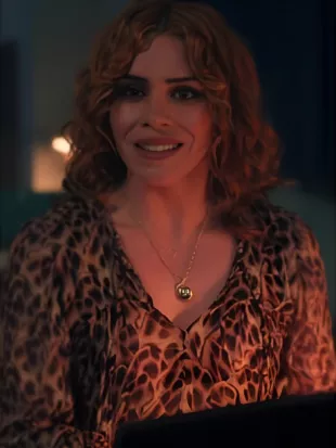 Wednesday S02 Billie Piper Leopard Print Blouse