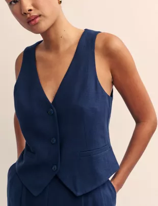 Blue Tailored Waistcoat