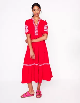 Amara Embroidered Jersey Dress