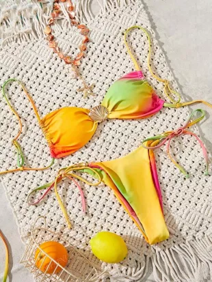 New Soft Fabric Beaded Metal Shell Decor Adjustable Spaghetti Strap, Sexy Cute Elegant Party Beac