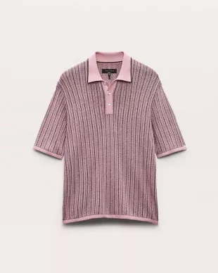 Harvey Striped Knit Polo Shirt