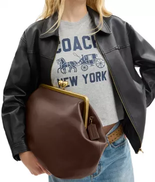 Medium Leather Kisslock Frame Bag