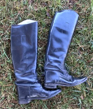 Vintage Imperial Marlborough Womens UK 6.5 Black Leather Riding Equestrian Boots
