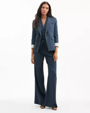 Obie Pinstripe Linen Blend Dickey Jacket