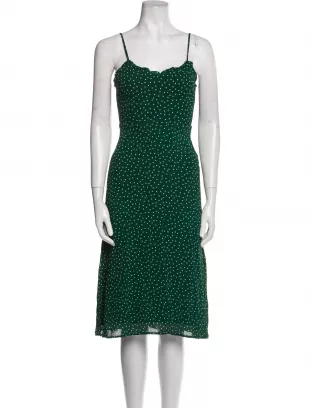 Polka Dot Printed Midi Dress