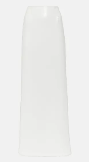 Bridal Beating Heart Sequined Maxi Skirt