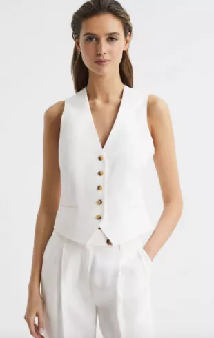 Hollie Linen Tailored Waistcoat