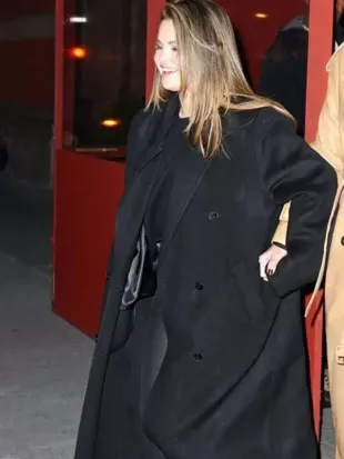 Selena Gomez Black Coat