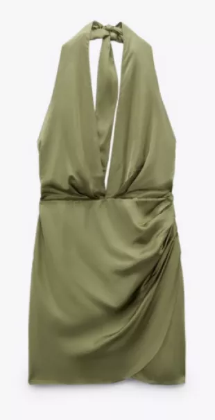 Satin Green Mini Dress