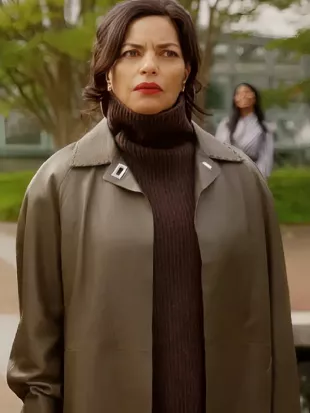 And Just Like That S03 Seema Patel Leather Coat