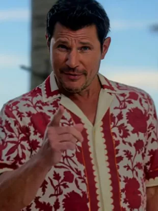 Perfect Match S03 Nick Lachey Red Floral Print Shirt