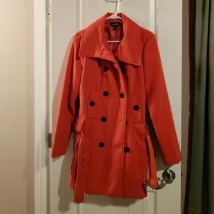 Orange Pea Coat