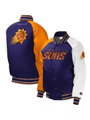 Phoenix Suns Full-Snap Raglan Purple Varsity Jacket