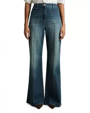 Sakura Patch Pocket Flared Jeans