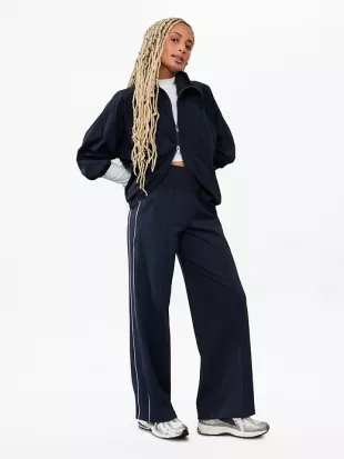Venice High Rise Track Stripe Wide Leg Pant